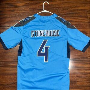 Men's Nike Ryan Stonehouse Navy Tennessee Titans Game Player Jersey